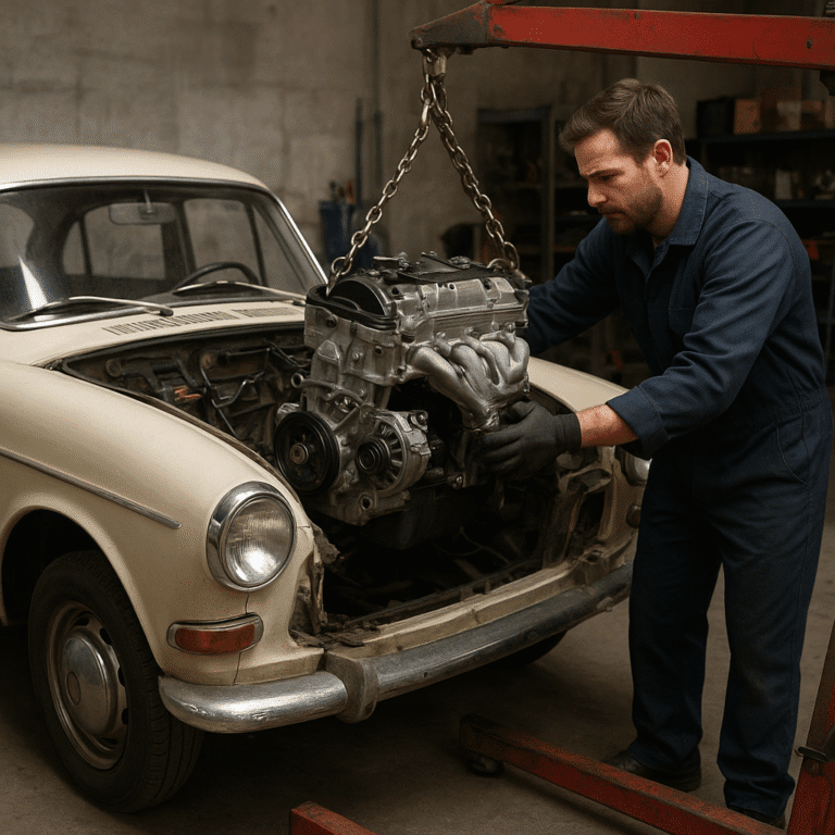 Le remplacement de moteur sur les véhicules anciens